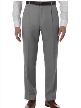NEW BALLIN super 120s wool gabardine comfort-eze trouser in pearl grey